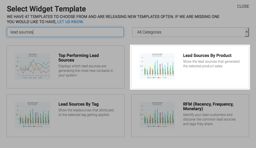 Template highlighted in the template library.