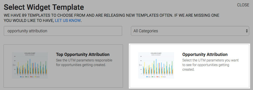opportunity attribution report after being searched for