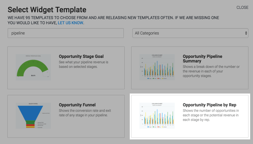 The template highlighted in the template library.