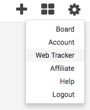 click the gear icon in the top right-hand corner of the dashboard and click Web Tracker