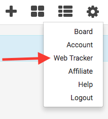 Click on the gear icon and go down to Web Tracker