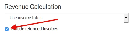 Check this box to exclude refunded invoices from the reporting.