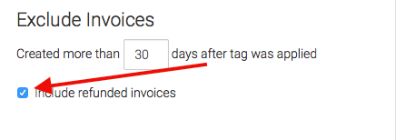 This last option allows you to include refunded invoices. By default Graphly excludes refunded invoices.