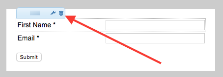 Double click on the form icon to edit it. Delete the First Name field by clicking on the trashcan icon