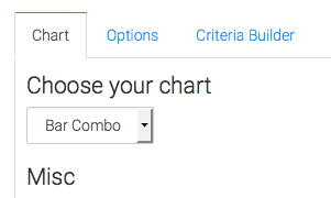 There is only one "Option" for this chart type and it's Bar Combo.