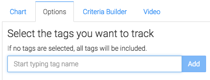 Under the options tab, choose the tags that you'd like to track
