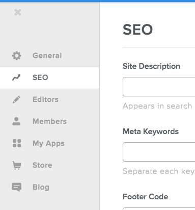Then click on the "SEO" tab on the sidebar.