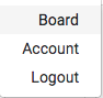 In the dropdown menu, select account