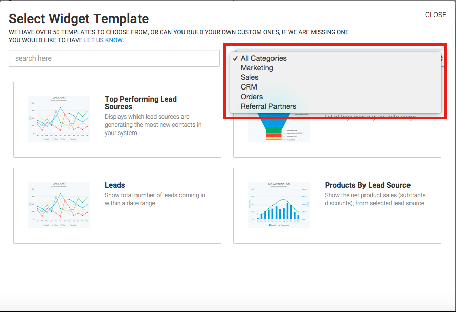 select a template category