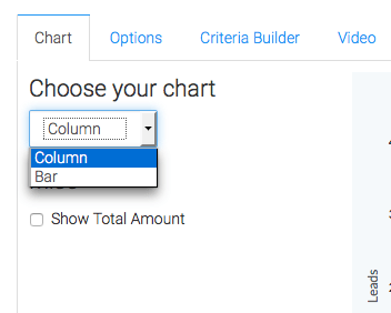 select the display type from the drop down