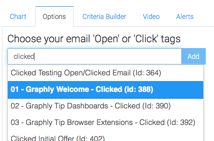 Click on the Options tab and choose your open and click tags