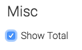 Show total box checked to display the total in the top right of the report.