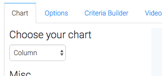 Column selected as the chart type.