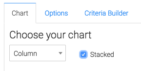 You can also choose to stack the columns for a more compact view of the report by checking the box that says "Stacked" next to it.