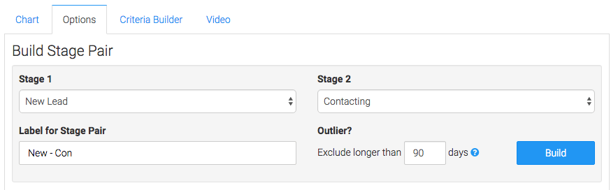 Select the stages that make up your stage pair, give them a label, and click build.