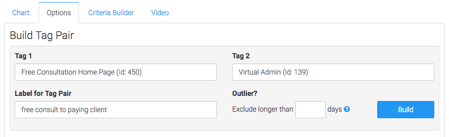 Create the tag pairs, and give them a name and an outlier.