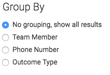 Decide on how you want to group your Outbound Talk Time results