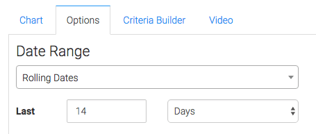 Now navigate to the "Options" tab and select the date range.