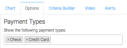 Select the payment types you want to track.