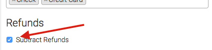 Subtract refunds checked.