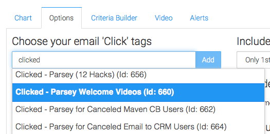 select the tags that represent clicks