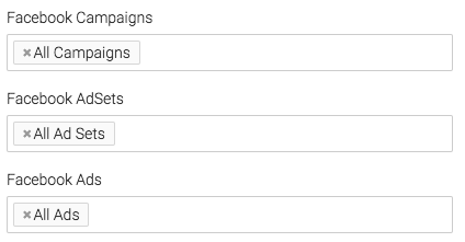 select the campaigns, ad sets, and ads you want to track