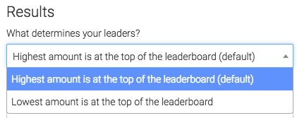 select whether high amounts or low amounts appear at the top