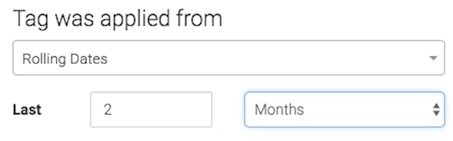 Set to show tags applied for the last two months.