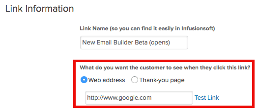 Put the Google homepage url in the web address option.
