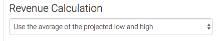 Select how you would like the revenue to be calculated.