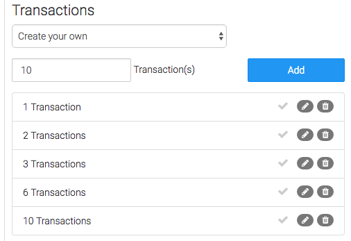 Transactions created from scratch.