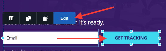 Click on your Form submit button and click edit