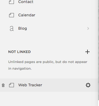 select the page you want to track