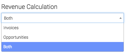 Set the options for your revenue calculation