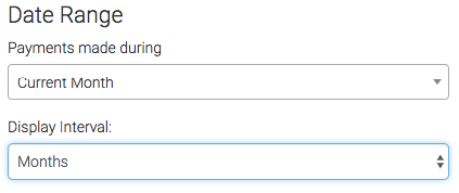 select the date range and display interval of the report