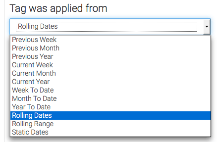 select the date range