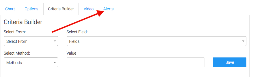 Set alerts in the alert tab for when your values rise above or fall below a threshold of your choosing