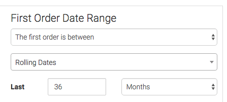 Choose your First Order Date Range. Without this it would include all customers since the creation of your Keap