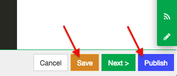 click the orange save button and the blue publish button