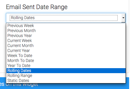 Here you can select the 'Email Sent Date Range'