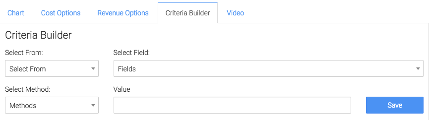 Criteria Builder options displayed.