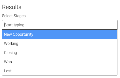 select the stages you want to display data on