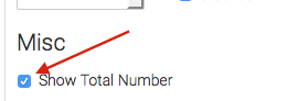 Beneath the chart type drop down there is a check box for displaying the total number in the top right of the report.