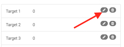 arrow pointing to the pencil icon on the first target.