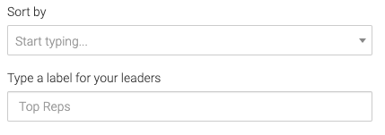 sort by and leader label fields