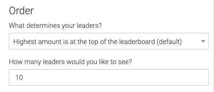 fields for determining leader and how many to display.